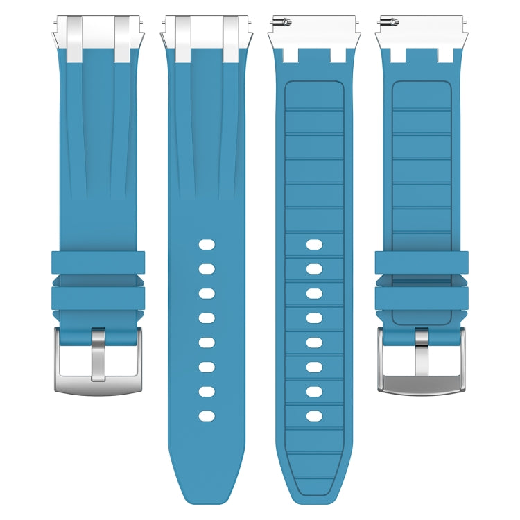For Amazfit Pop 20mm Quick Release Silver Buckle Royal Silicone Watch Band(Sea Blue) - free shipping - PMC TechLife - Order now!