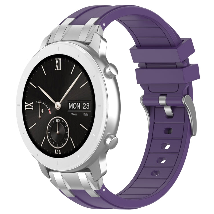 For Amazfit Pop 20mm Quick Release Silver Buckle Royal Silicone Watch Band(Purple) - free shipping - PMC TechLife - Order now!