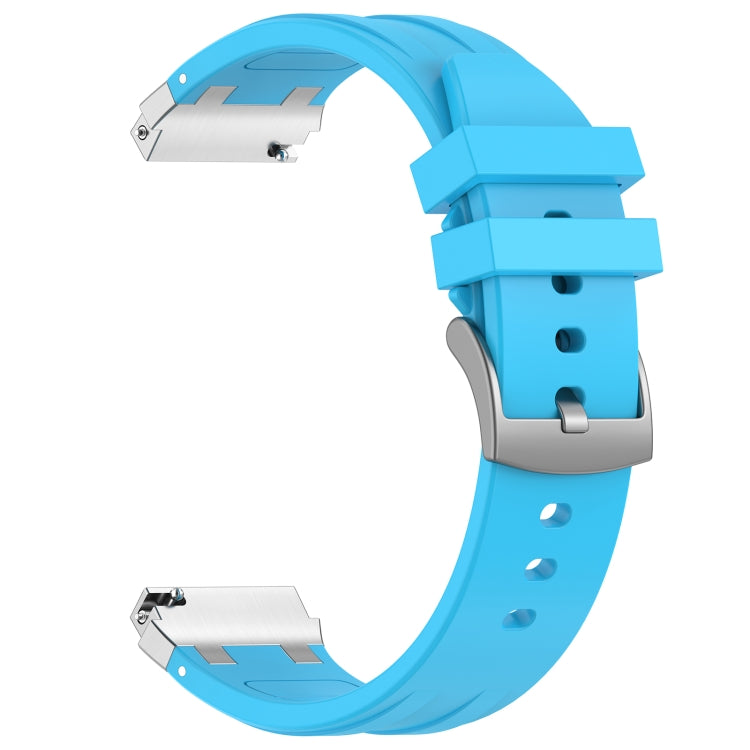 For Amazfit Bip 20mm Quick Release Silver Buckle Royal Silicone Watch Band(Sky Blue) - free shipping - PMC TechLife - Order now!
