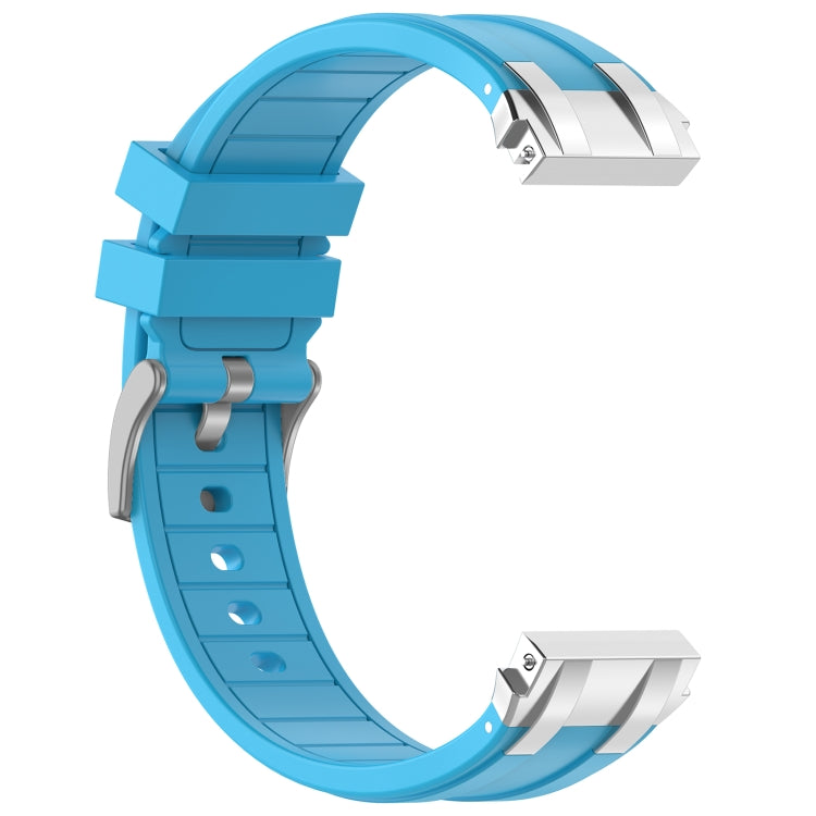 For Amazfit Bip 20mm Quick Release Silver Buckle Royal Silicone Watch Band(Sky Blue) - free shipping - PMC TechLife - Order now!