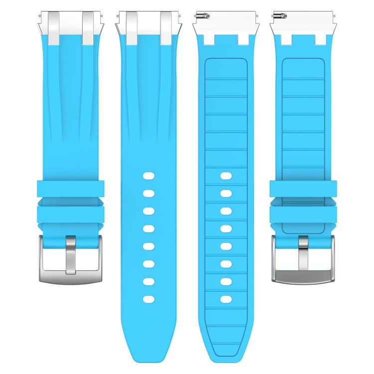 For Amazfit Bip 20mm Quick Release Silver Buckle Royal Silicone Watch Band(Sky Blue) - free shipping - PMC TechLife - Order now!