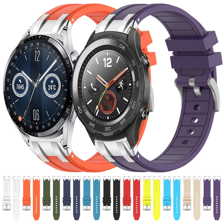 For Huawei Watch 2 20mm Quick Release Silver Buckle Royal Silicone Watch Band(Navy Blue) - free shipping - PMC TechLife - Order now!
