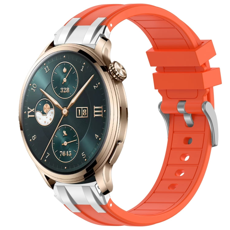For Honor Watch 4 Pro 22mm Quick Release Silver Buckle Royal Silicone Watch Band(Orange) - free shipping - PMC TechLife - Order now!