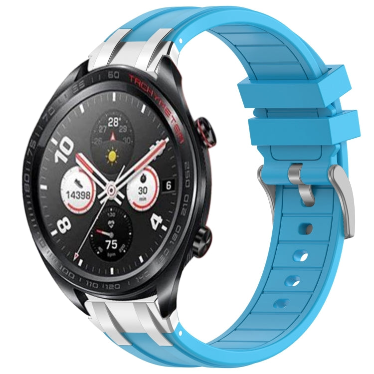 For Honor Watch Dream 22mm Quick Release Silver Buckle Royal Silicone Watch Band(Sky Blue) - free shipping - PMC TechLife - Order now!