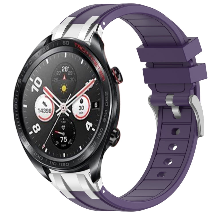 For Honor Magic Watch 22mm Quick Release Silver Buckle Royal Silicone Watch Band(Purple) - free shipping - PMC TechLife - Order now!