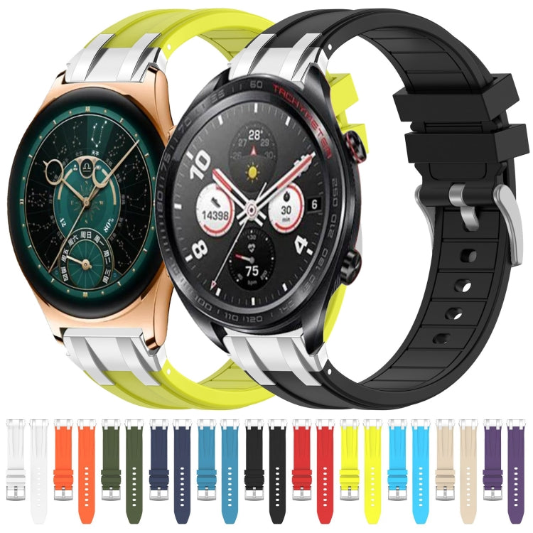 For Honor Magic Watch 2 46mm 22mm Quick Release Silver Buckle Royal Silicone Watch Band(Red) - free shipping - PMC TechLife - Order now!