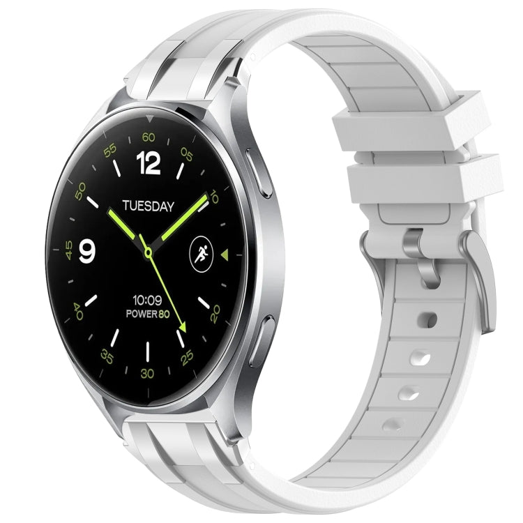 For Xiaomi Watch 2 22mm Quick Release Silver Buckle Royal Silicone Watch Band(White) - free shipping - PMC TechLife - Order now!