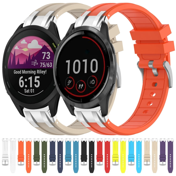 For Garmin Forerunner 265 Music 22mm Quick Release Silver Buckle Royal Silicone Watch Band(Starlight) - free shipping - PMC TechLife - Order now!