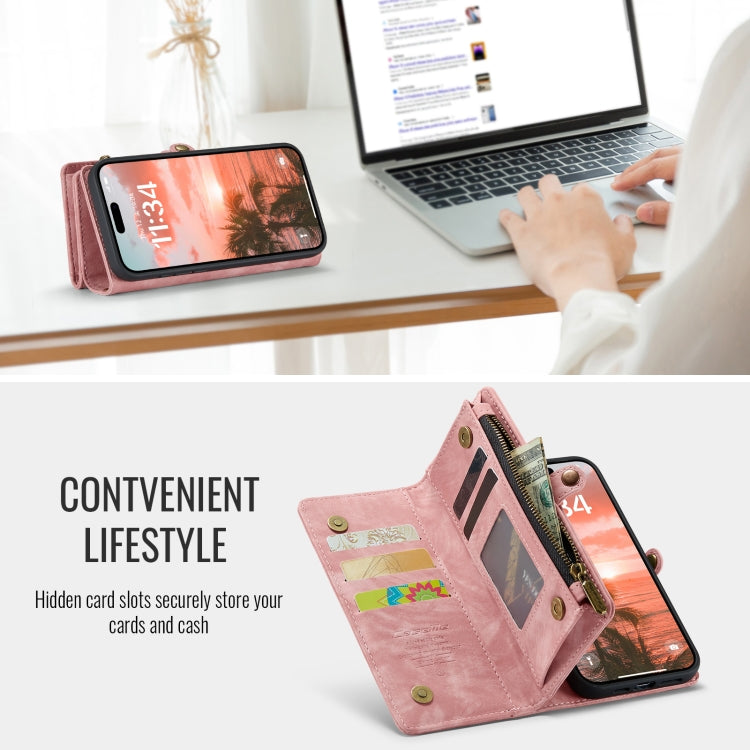 For iPhone 16 Pro Max CaseMe 008 Detachable Multifunctional Leather Phone Case(Pink) - free shipping - PMC Jewellery - Order now!