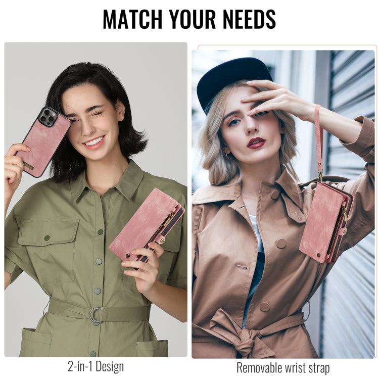For iPhone 16 Pro Max CaseMe 008 Detachable Multifunctional Leather Phone Case(Pink) - free shipping - PMC Jewellery - Order now!