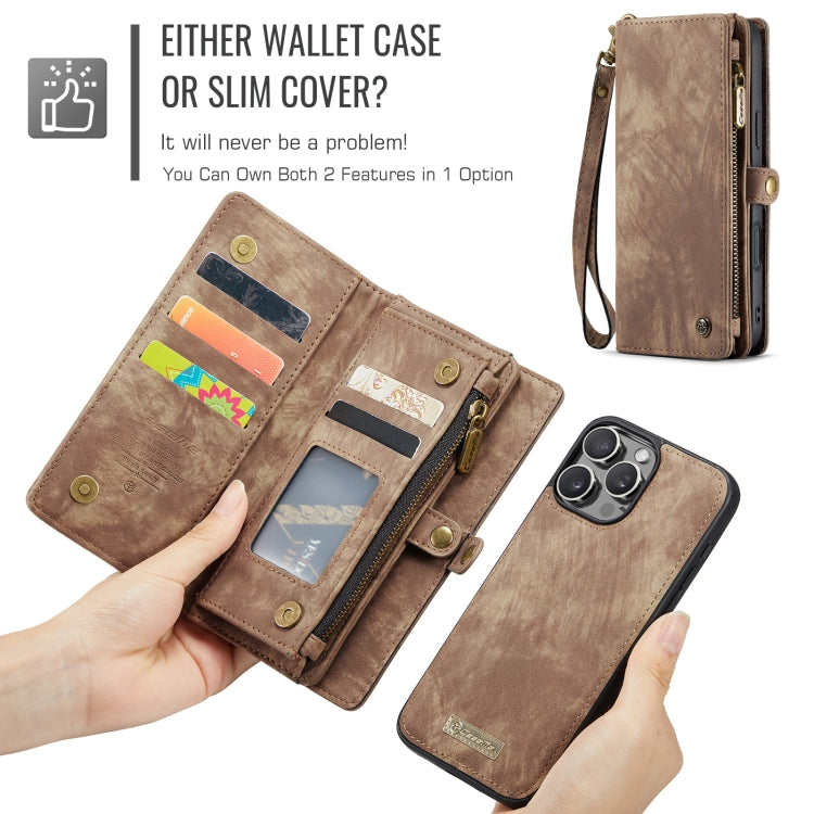 For iPhone 16 Pro CaseMe 008 Detachable Multifunctional Leather Phone Case(Brown) - iPhone 16 Pro Cases by CaseMe | Online Shopping South Africa | PMC TechLife | Buy Now Pay Later Mobicred