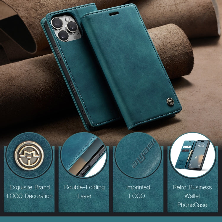 For iPhone 16 Pro CaseMe 013 Multifunctional Horizontal Flip Leather Phone Case(Blue) - iPhone 16 Pro Cases by CaseMe | Online Shopping South Africa | PMC Jewellery | Buy Now Pay Later Mobicred