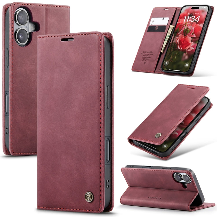 For iPhone 16 Plus CaseMe 013 Multifunctional Horizontal Flip Leather Phone Case(Red) - iPhone 16 Plus Cases by CaseMe | Online Shopping South Africa | PMC Jewellery | Buy Now Pay Later Mobicred