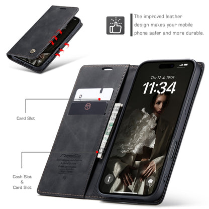 For iPhone 16 Plus CaseMe 013 Multifunctional Horizontal Flip Leather Phone Case(Black) - iPhone 16 Plus Cases by CaseMe | Online Shopping South Africa | PMC Jewellery | Buy Now Pay Later Mobicred