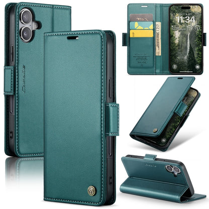 For iPhone 16 Plus CaseMe 023 Butterfly Buckle Litchi Texture RFID Anti-theft Leather Phone Case(Green) - iPhone 16 Plus Cases by CaseMe | Online Shopping South Africa | PMC Jewellery | Buy Now Pay Later Mobicred