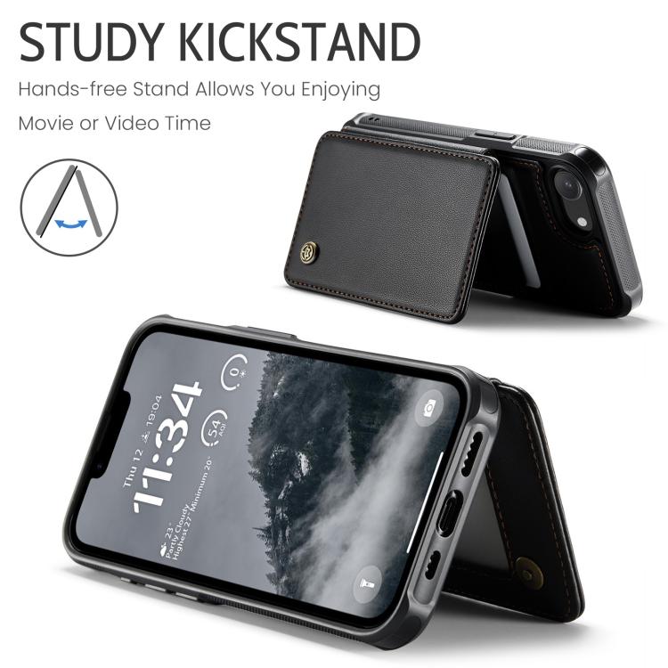 For iPhone 16e CaseMe C22 Card Slots Holder RFID Anti-theft Phone Case(Black) - free shipping - PMc TechLife - Order now!