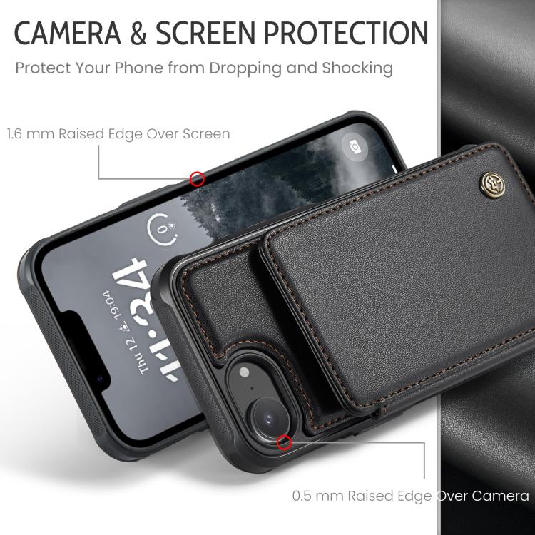 For iPhone 16e CaseMe C22 Card Slots Holder RFID Anti-theft Phone Case(Black) - free shipping - PMc TechLife - Order now!