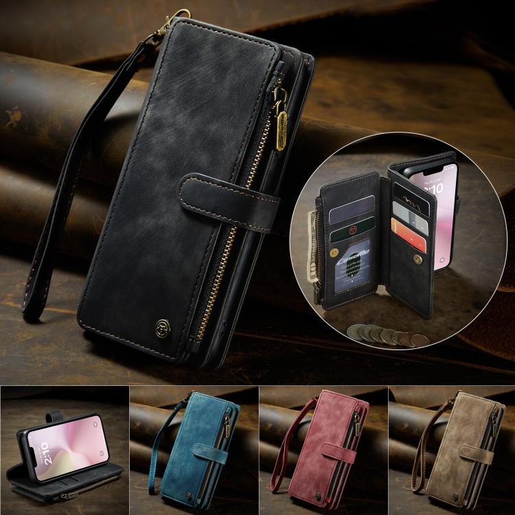 For iPhone 16e CaseMe C30 Card Slots Zipper Wallet Leather Phone Case(Black) - iPhone 16e Cases by CaseMe | Online Shopping South Africa | PMC TechLife | Buy Now Pay Later Mobicred