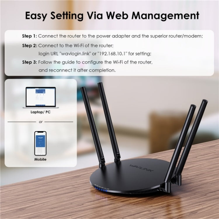 WAVLINK WN530HG3 AC1200 Dual Band AP Router 1000Mbps WAN / LAN Ethernet Port, Plug:EU Plug - Wireless Routers by WAVLINK | Online Shopping South Africa | PMC Jewellery | Buy Now Pay Later Mobicred