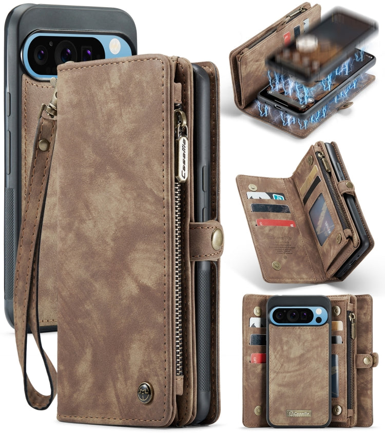For Google Pixel 9 Pro XL CaseMe 008 Detachable Multifunctional Leather Phone Case(Brown) - free shipping - PMC Jewellery - Order now!