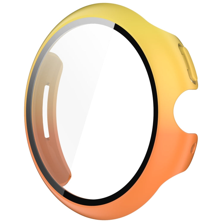 For Google Pixel Watch 3 41mm PC + Tempered Film Integrated Watch Protective Case(Yellow+Orange) - Watch Cases by PMC TechLife | Online Shopping South Africa | PMC TechLife | Buy Now Pay Later Mobicred