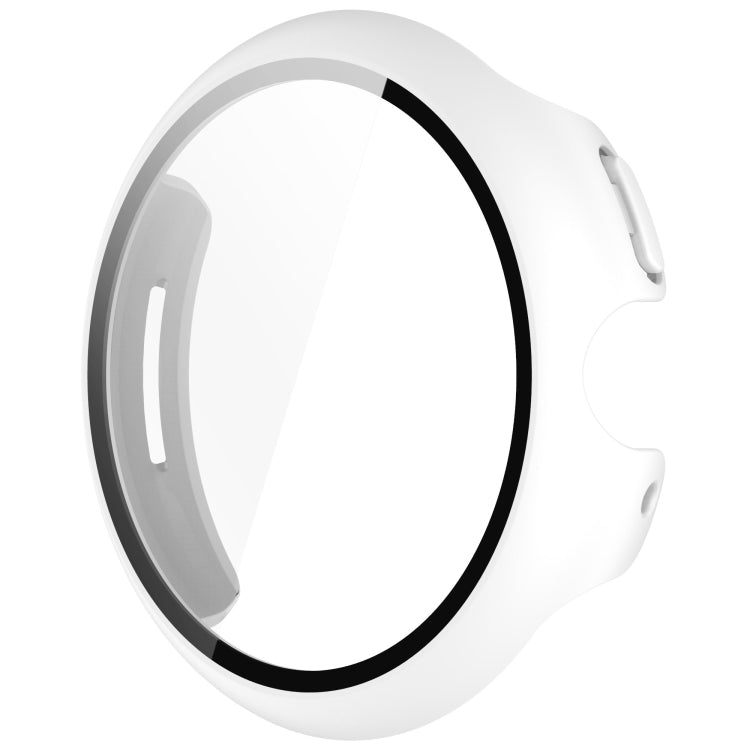 For Google Pixel Watch 3 41mm PC + Tempered Film Integrated Watch Protective Case(White) - Watch Cases by PMC TechLife | Online Shopping South Africa | PMC TechLife | Buy Now Pay Later Mobicred