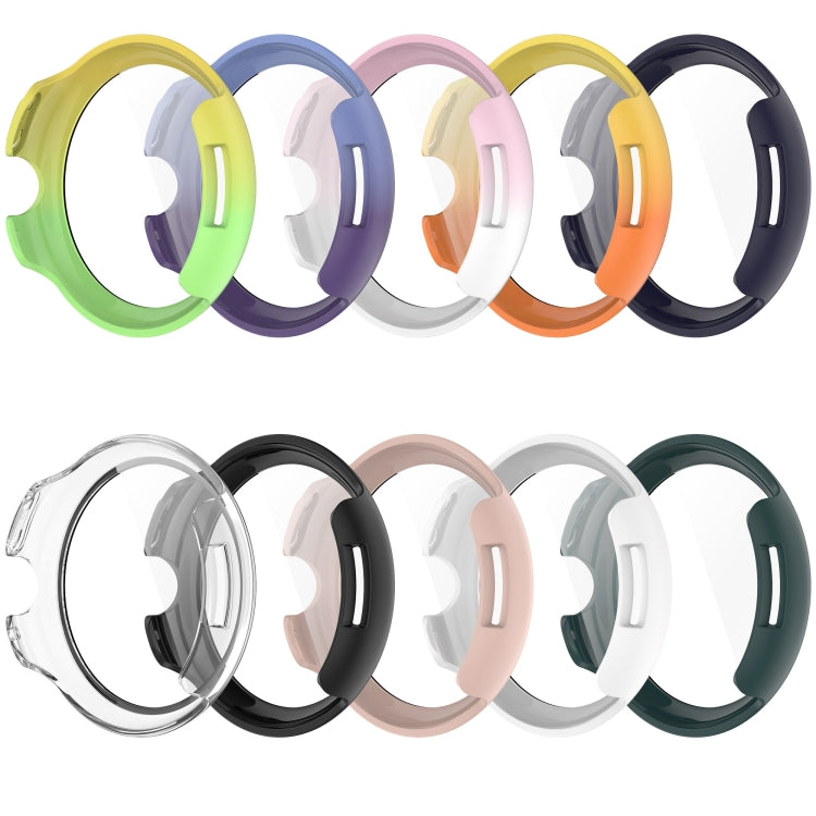 For Google Pixel Watch 3 45mm PC + Tempered Film Integrated Watch Protective Case(Green) - Watch Cases by PMC TechLife | Online Shopping South Africa | PMC TechLife | Buy Now Pay Later Mobicred