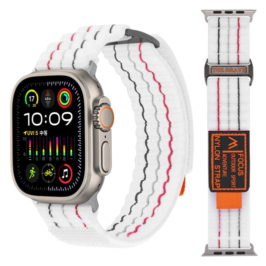 For Apple Watch Ultra 2 49mm Two Sections Nylon Hook and Loop Fastener Watch Band(Glacier White) - Watch Bands by PMC Jewellery | Online Shopping South Africa | PMC Jewellery | Buy Now Pay Later Mobicred