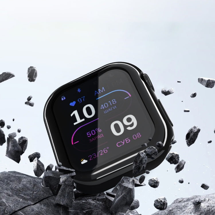For Apple Watch Series 10 46mm Full Coverage TPU Electroplated Watch Case(Black) - Watch Cases by PMC TechLife | Online Shopping South Africa | PMC TechLife | Buy Now Pay Later Mobicred