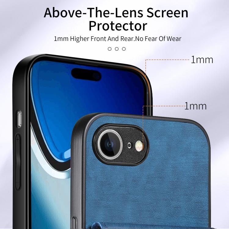For iPhone 16e Retro Card Wallet Fold Leather Phone Case with Strap(Blue) - free shipping - PMC TechLife - Order now!