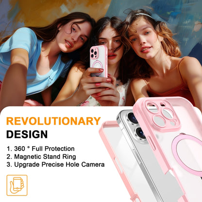 For iPhone 16 Pro Max Skin Feel MagSafe Holder 360 Full Body Phone Case(Pink) - iPhone 16 Pro Max Cases by PMC Jewellery | Online Shopping South Africa | PMC Jewellery | Buy Now Pay Later Mobicred