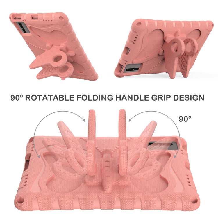 For Lenovo Tab M11 / Xiaoxin Pad 11 2024 Butterfly Bracket EVA Shockproof Tablet Case(Pink Orange) - Lenovo by PMC Jewellery | Online Shopping South Africa | PMC Jewellery | Buy Now Pay Later Mobicred