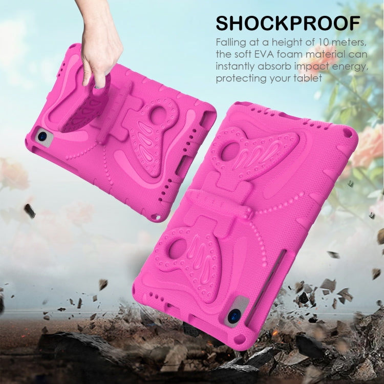For Lenovo Tab K10 TB-X6C6F 10.3 Butterfly Bracket EVA Shockproof Tablet Case(RoseRed) - Lenovo by PMC TechLife | Online Shopping South Africa | PMC TechLife | Buy Now Pay Later Mobicred