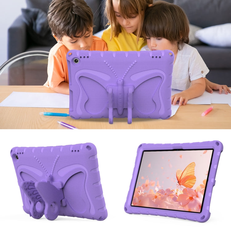 For Amazon Kindle Fire Max 11 2023 Butterfly Bracket EVA Shockproof Tablet Case(Light Purple) - Amazon by PMC TechLife | Online Shopping South Africa | PMC TechLife | Buy Now Pay Later Mobicred