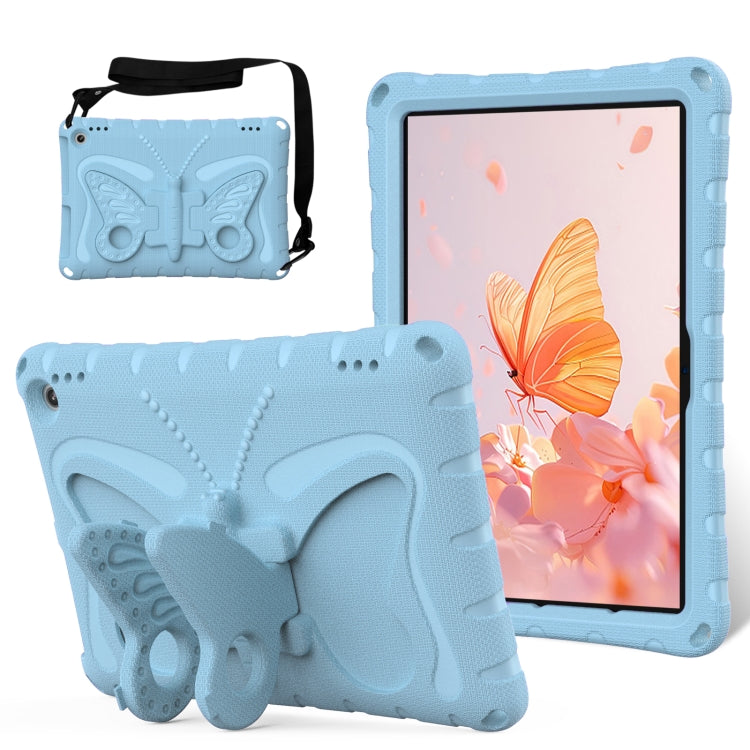 For Amazon Kindle Fire HD10 2021/2023 Butterfly Bracket EVA Shockproof Tablet Case(Light Blue) - Amazon by PMC TechLife | Online Shopping South Africa | PMC TechLife | Buy Now Pay Later Mobicred