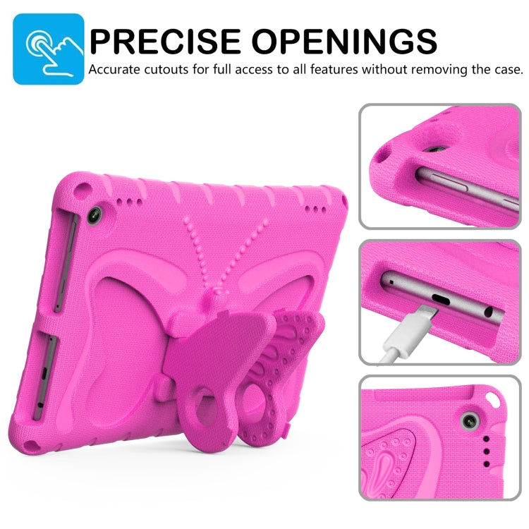 For Amazon Kindle Fire HD10 2021/2023 Butterfly Bracket EVA Shockproof Tablet Case(Rose Red) - Amazon by PMC TechLife | Online Shopping South Africa | PMC TechLife | Buy Now Pay Later Mobicred
