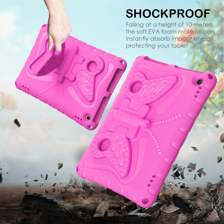For Amazon Kindle Fire HD10 2021/2023 Butterfly Bracket EVA Shockproof Tablet Case(Rose Red) - Amazon by PMC TechLife | Online Shopping South Africa | PMC TechLife | Buy Now Pay Later Mobicred