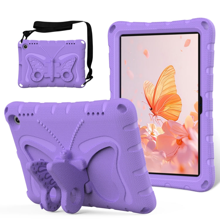 For Amazon Kindle Fire HD8 /8 Plus 2020/2022 Butterfly Bracket EVA Shockproof Tablet Case(Light Purple) - Amazon by PMC TechLife | Online Shopping South Africa | PMC TechLife | Buy Now Pay Later Mobicred