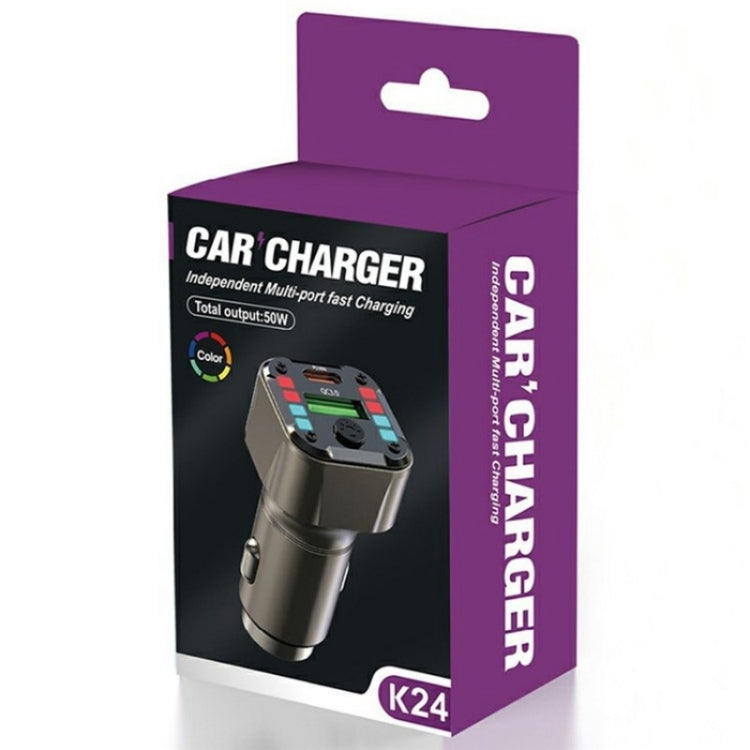 K24 Dual Ports Car Charging Adapter Car Charger PD 30W QC 3.0 Super Charger - Car Charger by PMC Jewellery | Online Shopping South Africa | PMC Jewellery | Buy Now Pay Later Mobicred