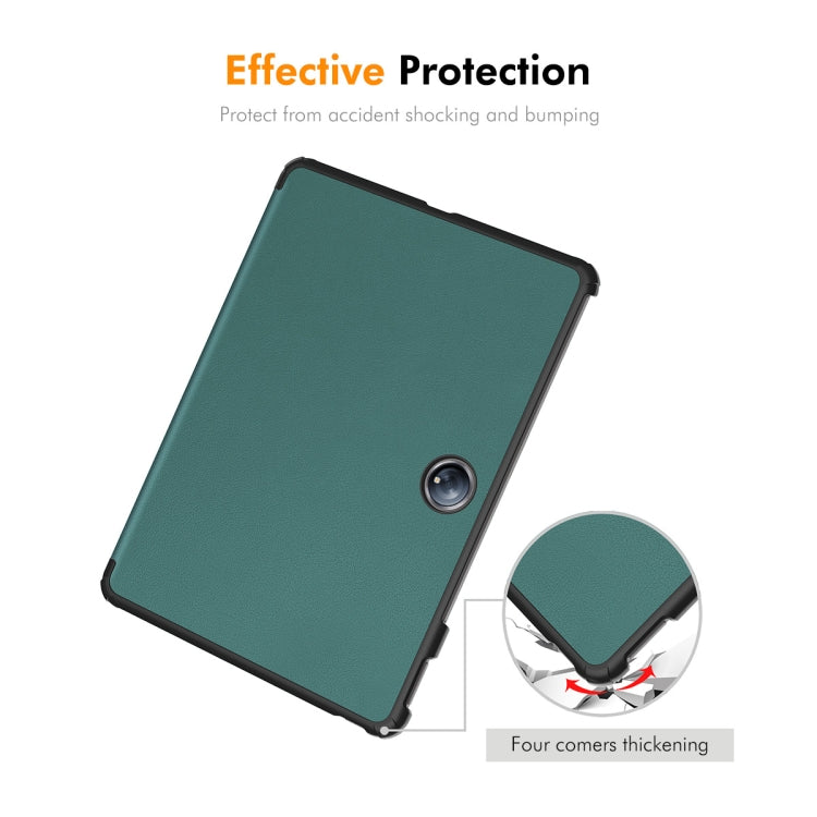 For OnePlus Pad 2 / Pad Pro 12.1 ENKAY Tri-fold Custer Texture Platic Leather Smart Tablet Case(Dark Blue) - free shipping - PMC TechLife - Order now!
