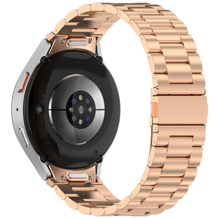 For Samsung Galaxy Watch FE 40mm Three Beads Button Quick Release Metal Watch Band(Rose Gold) - free shipping - PMC TechLife - Order now!