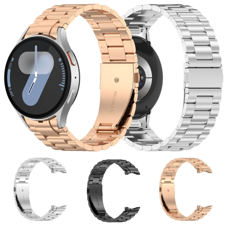 For Samsung Galaxy Watch 5 40 / 44mm Three Beads Button Quick Release Metal Watch Band(Rose Gold) - free shipping - PMC TechLife - Order now!