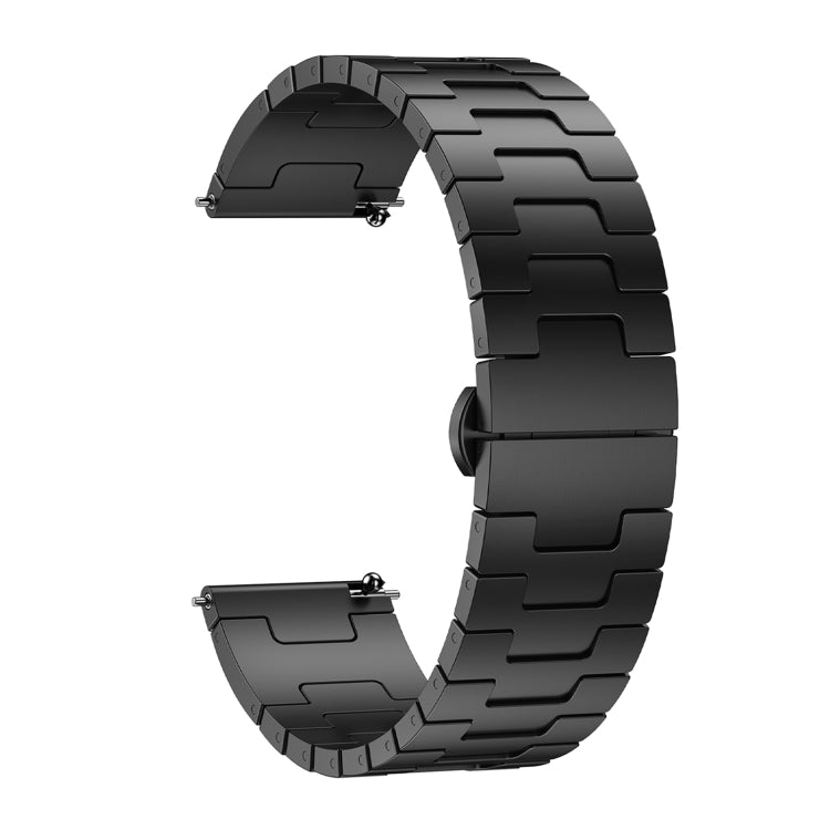 For Garmin Forerunner 255 Titanium Alloy 22mm Metal Watch Band(Black) - Watch Bands by PMc TechLife | Online Shopping South Africa | PMc TechLife | Buy Now Pay Later Mobicred