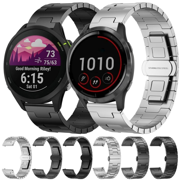 For Garmin Vivoactive 4 Titanium Alloy 22mm Metal Watch Band(Black) - free shipping - PMc TechLife - Order now!