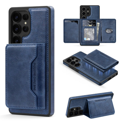 For Samsung Galaxy S25+ 5G Shield Multi-functional MagSafe Card Bag Phone Case(Blue) - Galaxy S25+ 5G Cases by PMC Jewellery | Online Shopping South Africa | PMC Jewellery | Buy Now Pay Later Mobicred