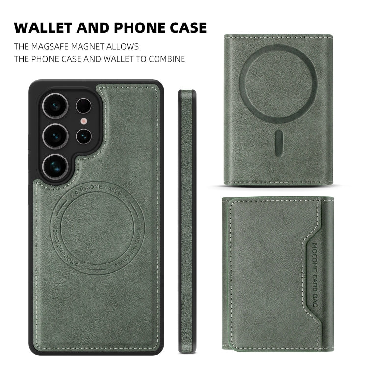 For Samsung Galaxy S25 Ultra 5G Shield Multi-functional MagSafe Card Bag Phone Case(Green) - Galaxy S25 Ultra 5G Cases by PMC Jewellery | Online Shopping South Africa | PMC Jewellery | Buy Now Pay Later Mobicred