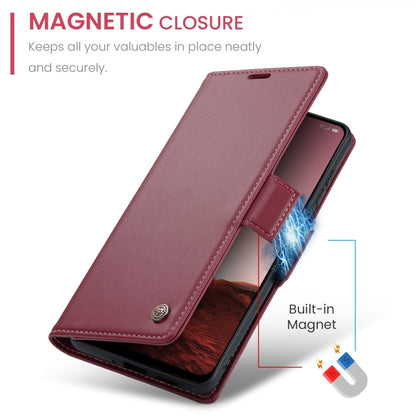 For OPPO Reno12 5G Global CaseMe 023 Butterfly Buckle Litchi Texture RFID Anti-theft Leather Phone Case(Red) - Reno12 Cases by CaseMe | Online Shopping South Africa | PMC Jewellery | Buy Now Pay Later Mobicred