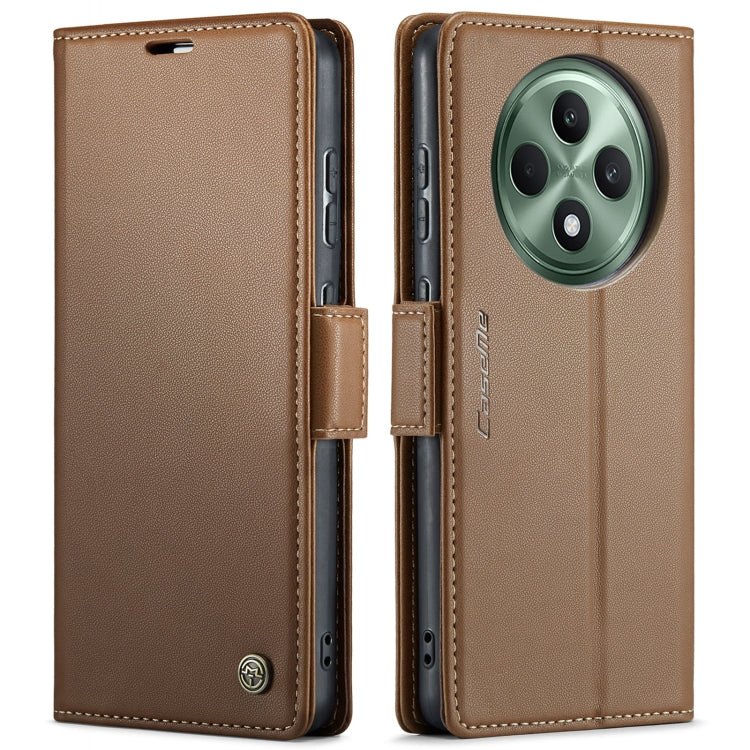 For OPPO Reno12 F /12 FS 5G CaseMe 023 Butterfly Buckle Litchi Texture RFID Anti-theft Leather Phone Case(Brown) - Reno12 F Cases by CaseMe | Online Shopping South Africa | PMC Jewellery | Buy Now Pay Later Mobicred