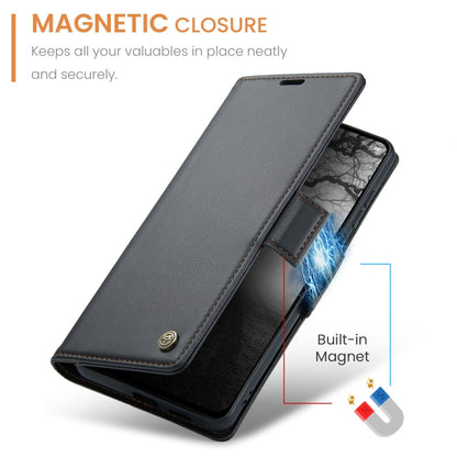 For OPPO Reno12 F /12 FS 5G CaseMe 023 Butterfly Buckle Litchi Texture RFID Anti-theft Leather Phone Case(Black) - Reno12 F Cases by CaseMe | Online Shopping South Africa | PMC Jewellery | Buy Now Pay Later Mobicred