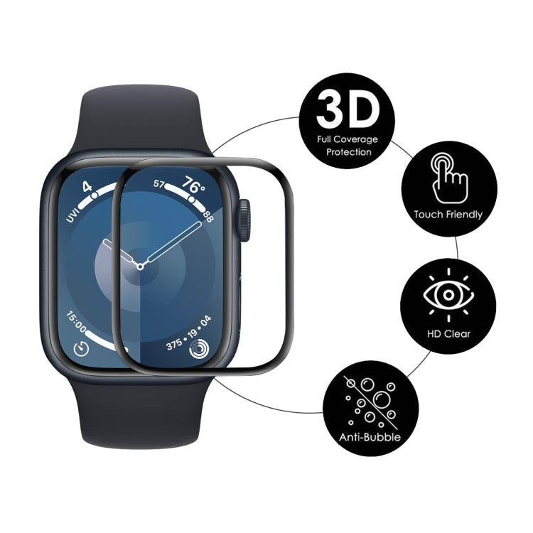 For Apple Watch Series 10 46mm ENKAY Hat-Prince 2 in 1 Solid Color PC Watch Case with Full Coverage PMMA Soft Film(Black) - free shipping - PMc TechLife - Order now!